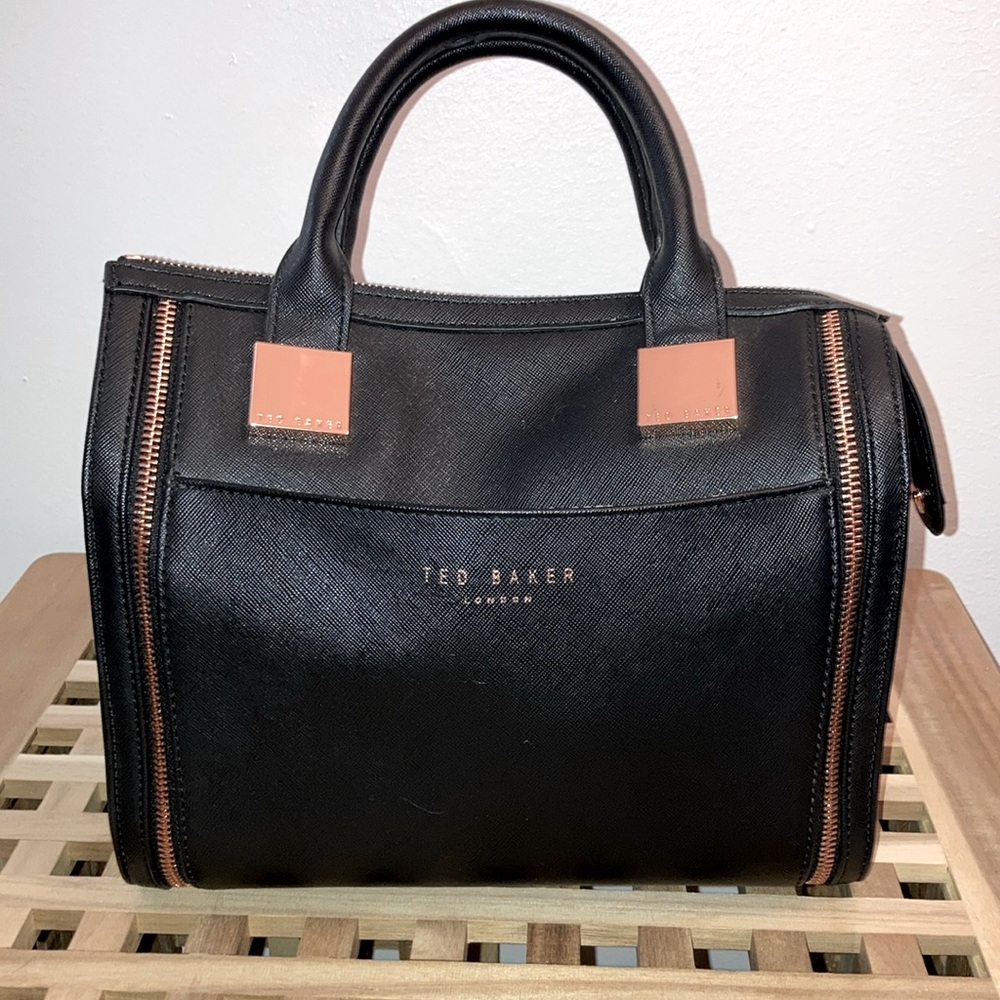 Ted Baker Coated Canvas Satchel with Pink Gold Hardware